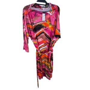 Avenue Pink and Orange Asymmetrical Dress